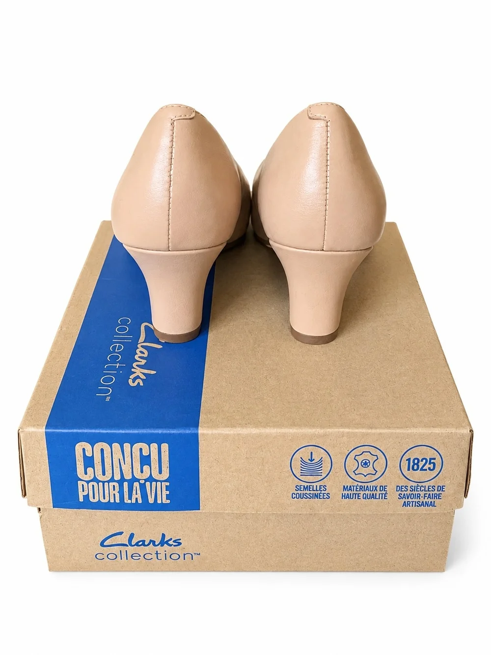 Clarks Collection Nude Patent Leather Wedge Pumps Womens 7-11 NIB Comfort